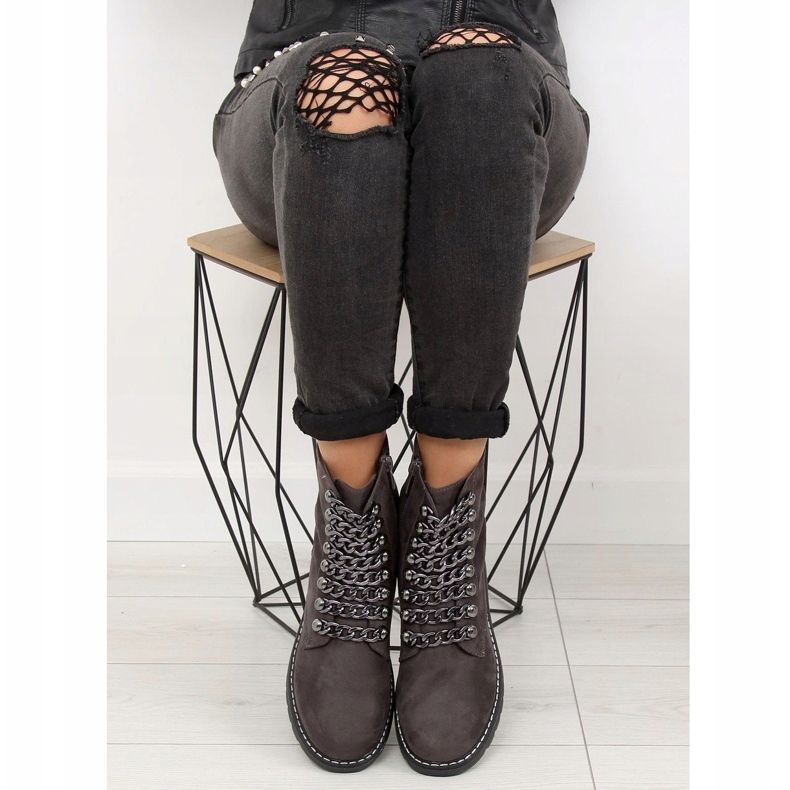 Gray boots workery 061-27-1 Gray grey 2