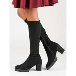 Black suede boots 1