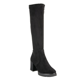 Black suede boots 2
