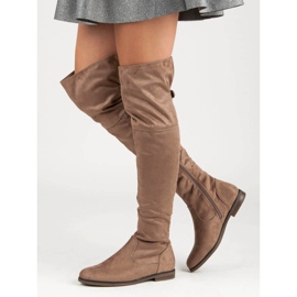 SDS Suede thigh boots brown 1