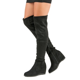 Seastar Suede wedge boots black 2