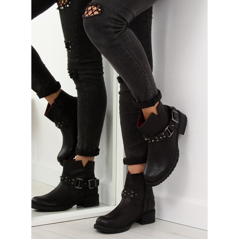 Black Boots with studs black 810-PA Black 1
