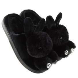 Black women's black slippers DD90 black 1
