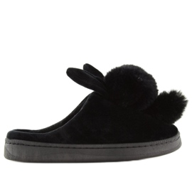 Black women's black slippers DD90 black 2 Black women's black slippers DD90 black 2