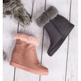 Seastar Pink wedge boots 1