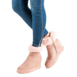 Seastar Pink wedge boots 2