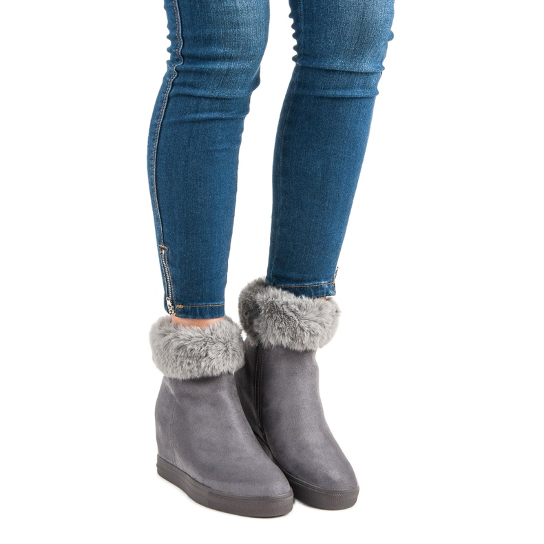 Seastar Gray wedge boots black grey 2