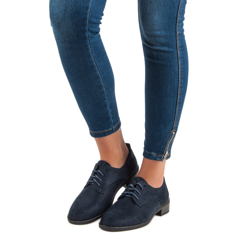 Marquiz Lace-up navy blue shoes 1