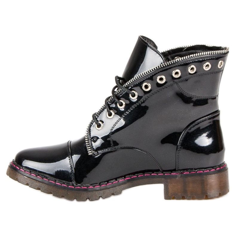 Lucky Shoes Varnished workers black 1