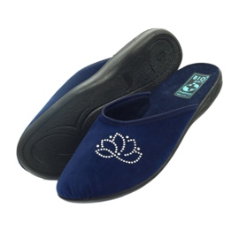 Slippers velor sequins Adanex navy blue 4