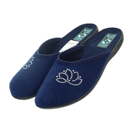 Slippers velor sequins Adanex navy blue 3