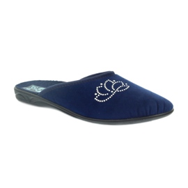 Slippers velor sequins Adanex navy blue 1