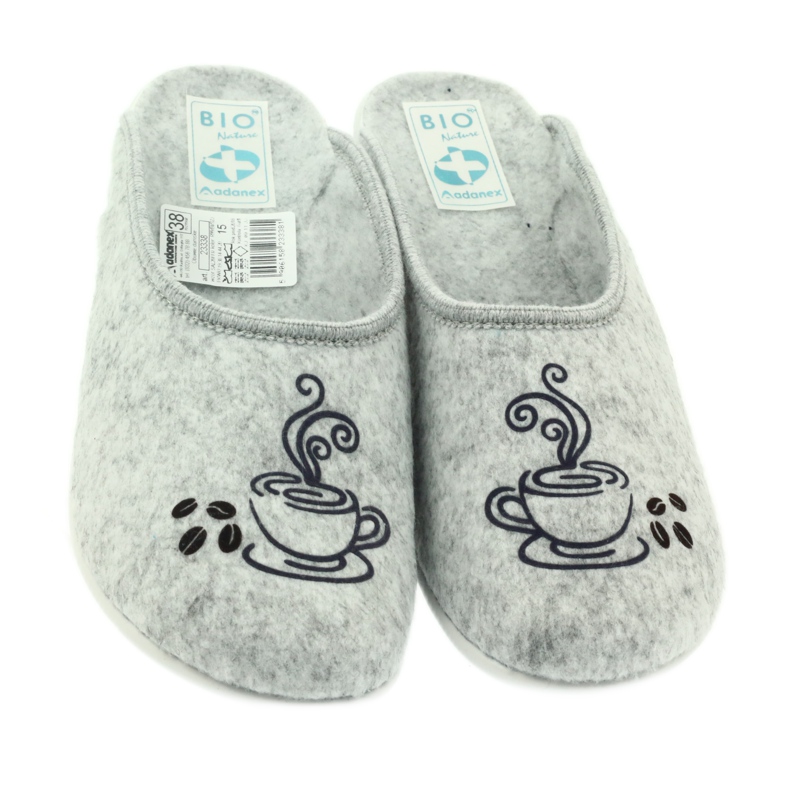 Felt slippers Adanex coffee grey 3
