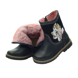Children's leather boots with kitty Ren but 1525 navy blue 4 Children's leather boots with kitty Ren but 1525 navy blue 4