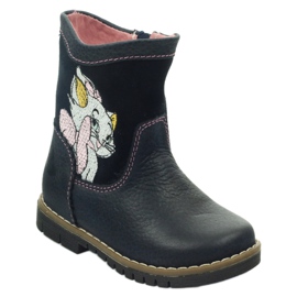 Children's leather boots with kitty Ren but 1525 navy blue 1 Children's leather boots with kitty Ren but 1525 navy blue 1