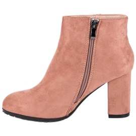 Suede ankle boots on the post pink 1