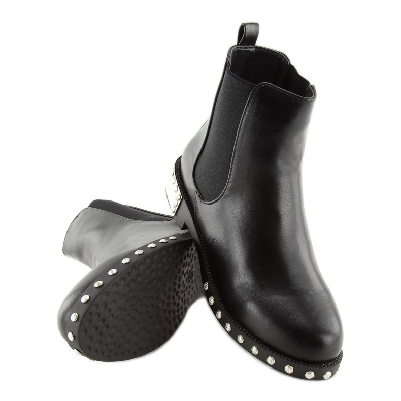 Black LY91 Black Chelsea boots with studs 1