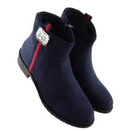 Suede boots, navy blue 100-913B0-2 Blue 1