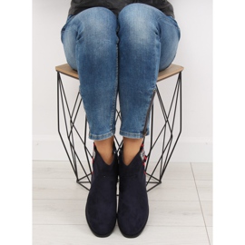 Suede boots, navy blue 100-913B0-2 Blue 2
