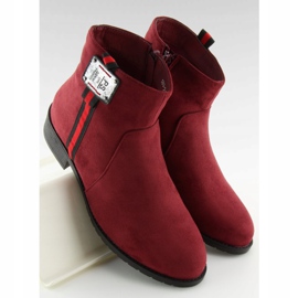 Ankle boots suede burgundy 100-913B0-2 Red 1