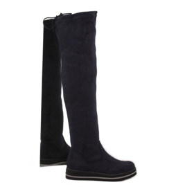 Women's navy blue thigh boots 512-PG blue 1