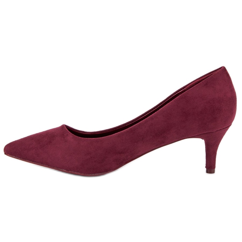 Burgundy suede heels red 1