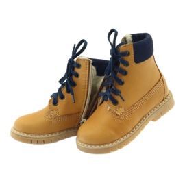 Timber boots BARTUŚ Camel yellow navy blue 5