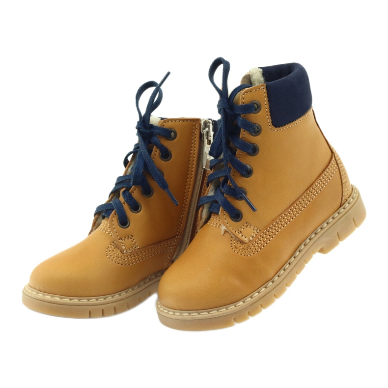 Timber boots BARTUŚ Camel yellow navy blue 4
