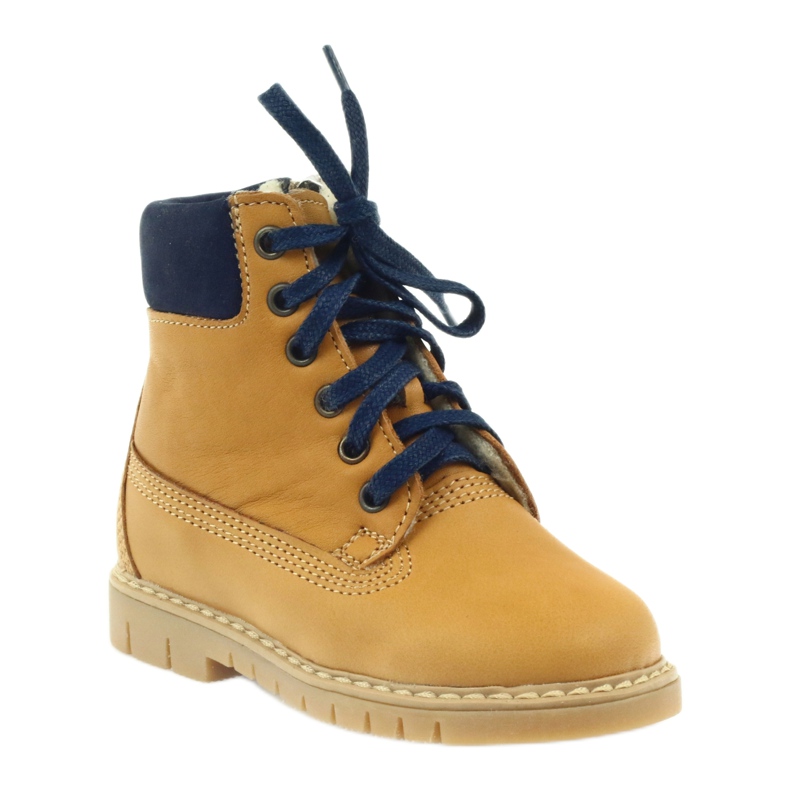 Timber boots BARTUŚ Camel yellow navy blue 1