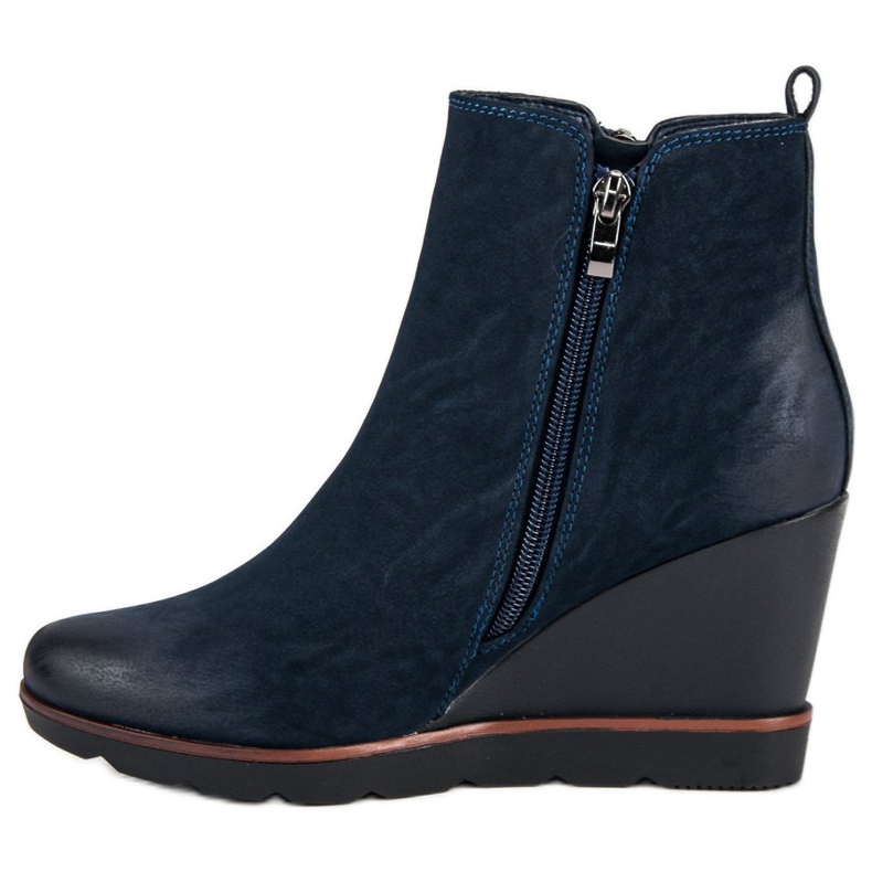 Filippo Navy blue boots on a wedge 1