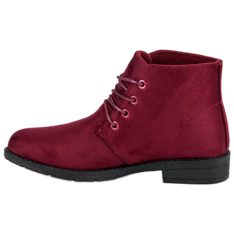 Burgundy tied boots red 1