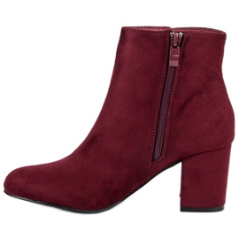 Mannika Suede ankle boots on the post red 1