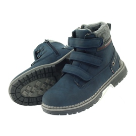 American Club Velcro boot boots 708121 grey navy blue 4