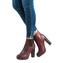 Erynn Sexy burgundy boots red 1