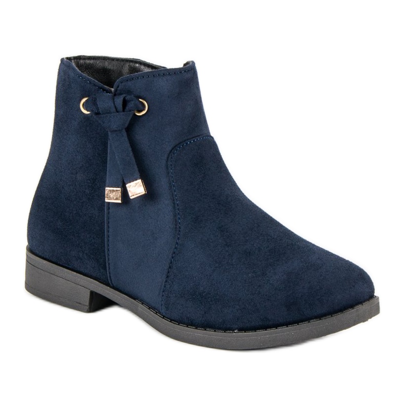 Top Shoes Low-cut ankle boots with a zipper blue 2