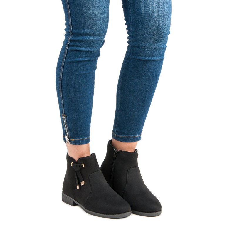 Top Shoes Low Ankle Boots With A Zipper black 1