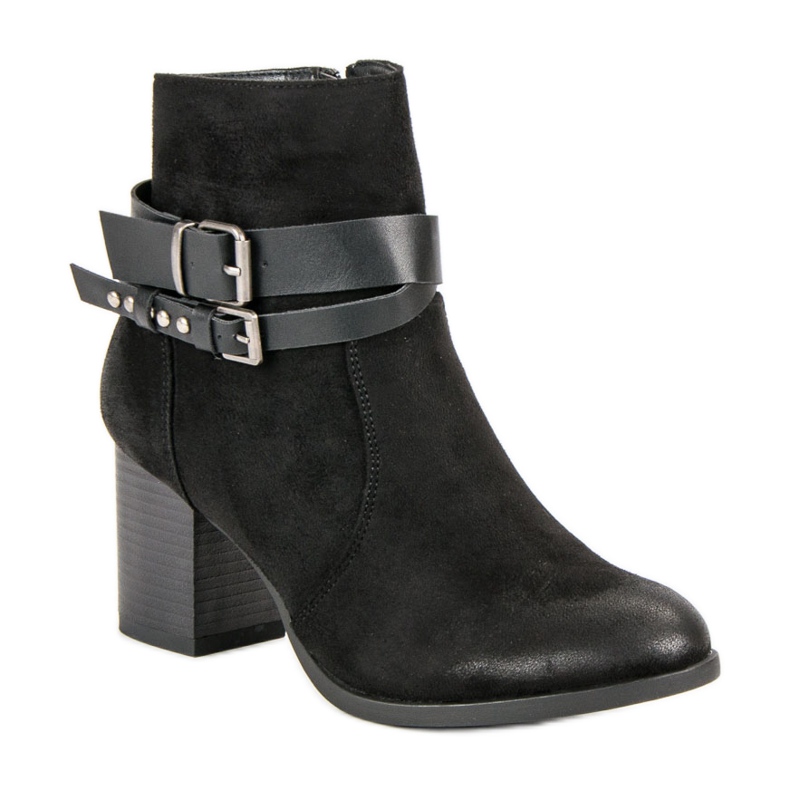 Stylish high-heeled boots black 2