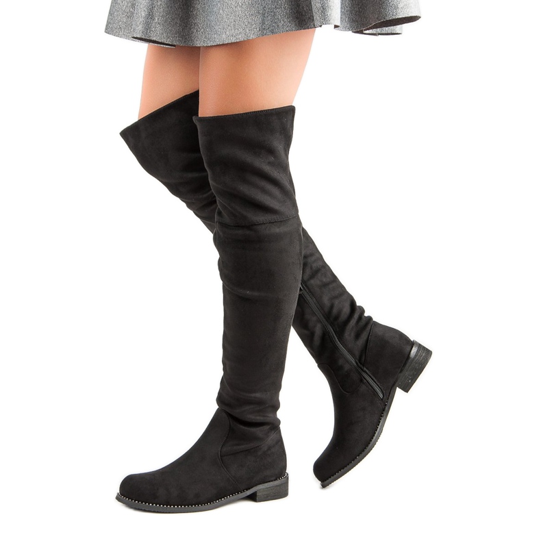 Seastar Flat thigh boots black 2