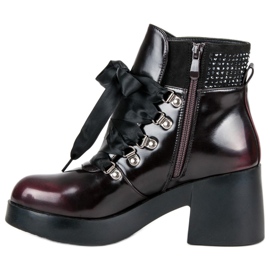 Super Me Fashionable high-heeled boots red 1