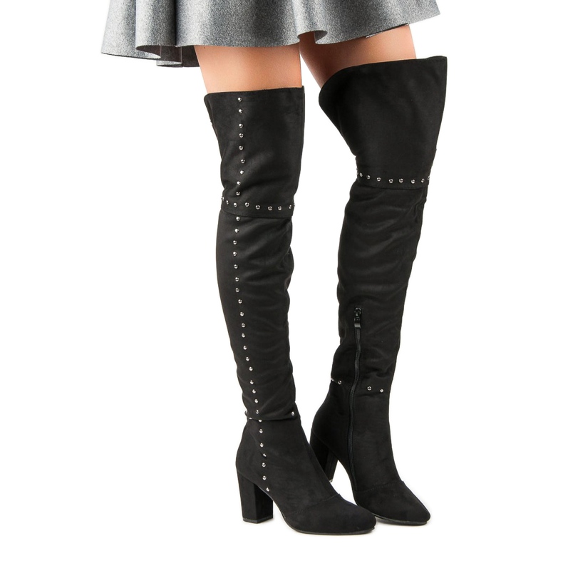 Black thigh boots on the post 1