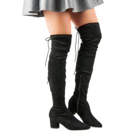 Vices Black Thigh-boots In Spitz 1