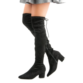 Vices Black Thigh-boots In Spitz 2