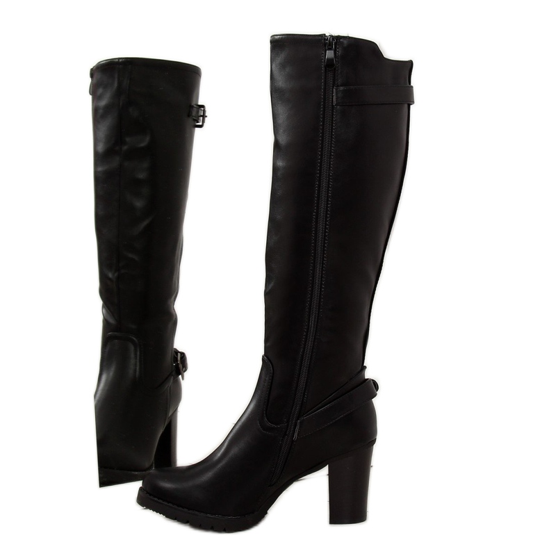 Black high heels boots HX1502-112 black 2