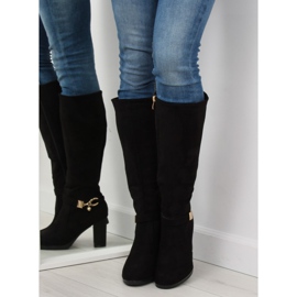 Black high heels boots GF-0s07 black 1