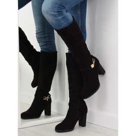 Black high heels boots GF-0s07 black 2
