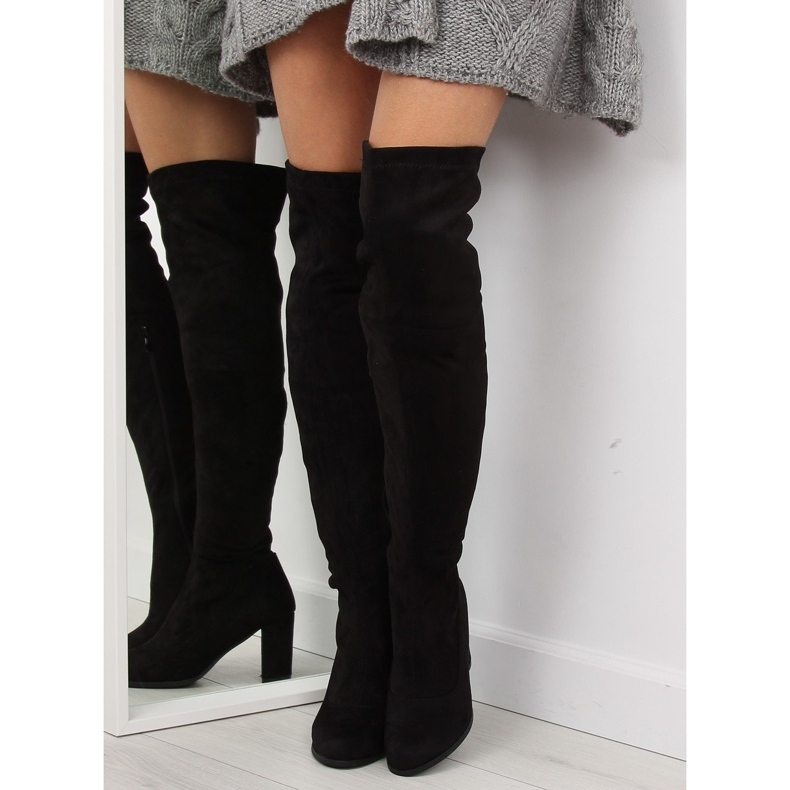 Black high-heeled boots PE187P 2