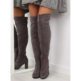 Gray Over-boots high heels PE187P Gray grey 1