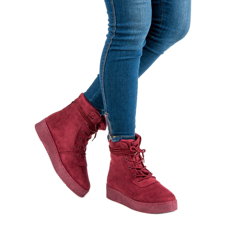 Anesia Paris Lace-up boots on the platform red 1