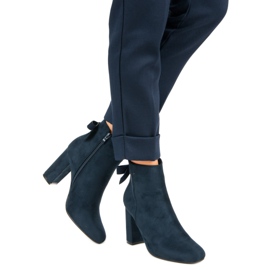 Ideal Shoes Stylish navy blue boots 1 Ideal Shoes Stylish navy blue boots 1