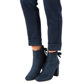 Ideal Shoes Stylish navy blue boots 2 Ideal Shoes Stylish navy blue boots 2